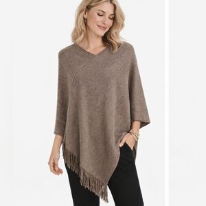 Steve Madden Fringed Asymmetrical Poncho | One Size